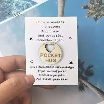 Карманная открытка-обнимашка с изображением сердечка любви, памятный подарок в виде сердечка, эмоциональная поддержка, карманный жетон-обнимашка, подарок на выпускной, скучающий по тебе, подарок для него или для нее, семьи, друзей 1pc