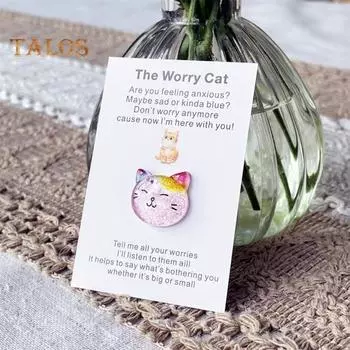 Карманная открытка с объятиями, позитивный кот с эмоциональной вдохновляющей картой поддержки, карманная открытка с котом, позитивная поздравительная открытка для друзей, семьи, подарок на выпускной 1pc розовый