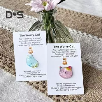 Карманная открытка с объятиями, позитивный кот с эмоциональной вдохновляющей картой поддержки, карманная открытка с котом, позитивная поздравительная открытка для друзей, семьи, подарок на выпускной 1pc розовый