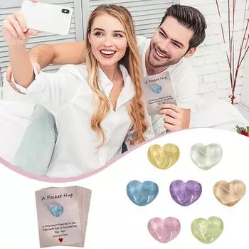 Карманная открытка с объятиями в виде ледяной трещины и водной ряби в форме сердца, пластиковый подарок 1 шт. One Size