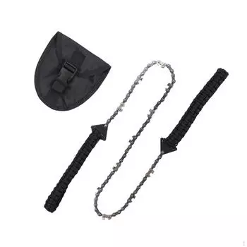 Карманная ручная пила компактная складная веревочная цепь для садоводства на открытом воздухе охоты черная 11 лезвий Black 11 Blade