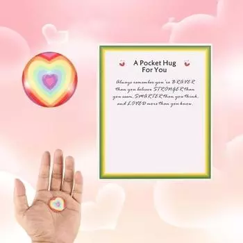 Карманное украшение в виде радужного сердца с поздравительной открыткой, круглое стекло, красочное украшение в форме сердца, друзья, семья, подарок на день Святого Валентина разноцветный