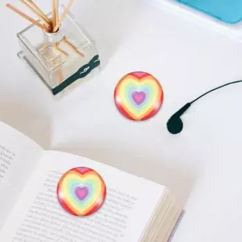 Карманное украшение в виде радужного сердца с поздравительной открыткой, круглое стекло, красочное украшение в форме сердца, друзья, семья, подарок на день Святого Валентина разноцветный