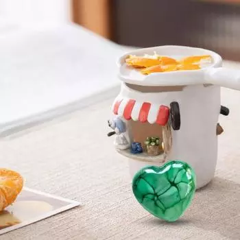 Карманное украшение в виде сердца «Объятие любви» с поздравительной открыткой Цветное мини-стеклянное сердце жёлтый