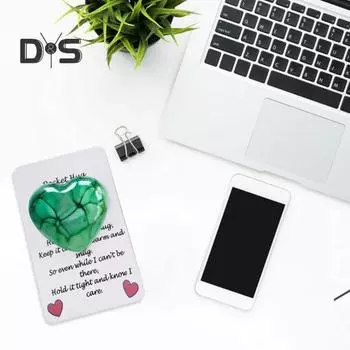 Карманное украшение в виде сердца «Объятие любви» с поздравительной открыткой, красочное мини-стеклянное украшение в виде сердца, подарок для друзей, семьи, дня рождения, годовщины розовый