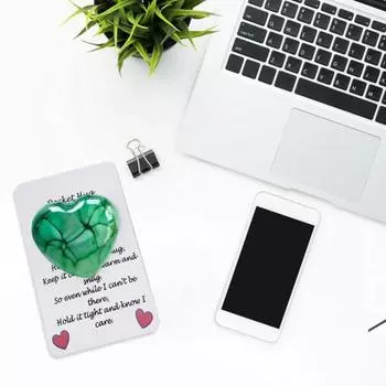 Карманное украшение в виде сердца «Объятие любви» с поздравительной открыткой, красочное мини-стеклянное украшение в виде сердца, подарок для друзей, семьи, дня рождения, годовщины жёлтый