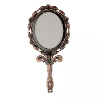 Карманное винтажное портативное косметическое складное компактное зеркало для макияжа - бронза, мини