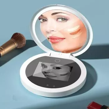 Карманное зеркало УФ-зеркало Солнцезащитный крем Тестирование Камера С Подсветкой 2X Увеличение Косметика Для Путешествий 3.5In Карманный Размер L