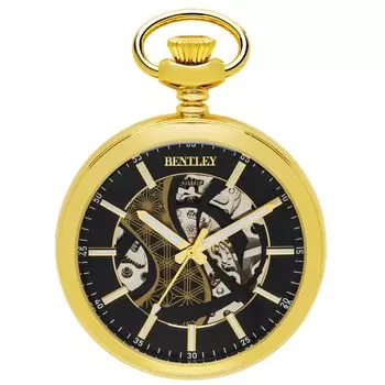 Карманные часы аналоговые простые механические с ручным заводом Bentley Gold [Clefer] мужские BT-AP322-GD золотой