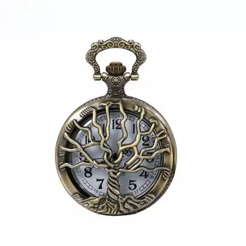 Карманные часы JewelryWe с подвеской в виде Древа жизни, скелетом, в стиле ретро, в античном стиле, аналоговые карманные часы, ожерелье, часы, подходящие для мужчин и женщин, косплей-мероприятие
