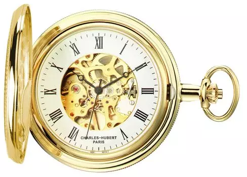 Карманные механические часы [Charles Hubert, Paris], с ручным заводом, 3909-G, мужские золотой