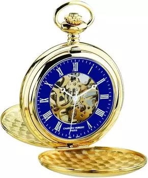Карманные часы механические с ручным заводом скелетон DWA063 [Charles Hubert] мужские золотой