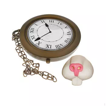 Карманные часы, ожерелье, пасхальный кроличий нос, реквизит для тематических вечеринок в Стране Чудес