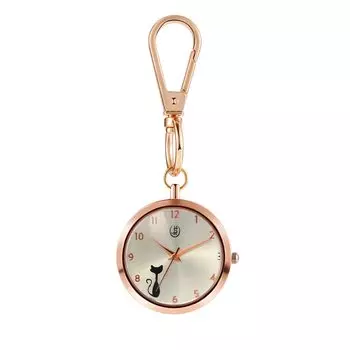 Карманные часы с клипсой женские аналоговые часы Cat Nurse водонепроницаемые часы-брелок розовое золото модный аксессуар белый