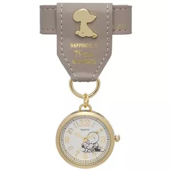 Карманные часы с ремешком из кожи, аналоговый ремень PEANUTS 75th Anniversary Emblem Watch S Серый [Fieldwork] Женский PNT047-2 серый