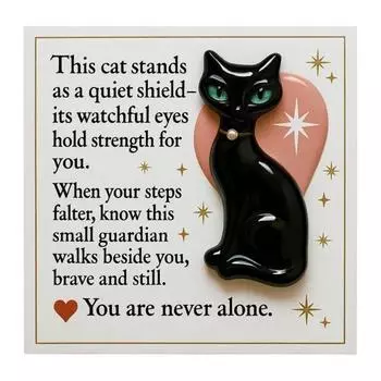 Карманные объятия Средневековый Черный Кот с Позитивной Открыткой Эмоциональная Поддержка Карманный Жетон Черный Котенок Украшение Животного Вдохновляющий Подарок