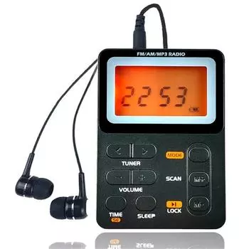 Карманный AM/FM-радио, портативный ЖК-дисплей, радиоприемник, мини-MP3-плеер с наушниками, универсальный Walkman, поддержка TF-карт