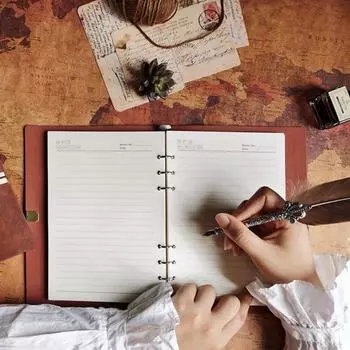 Карманный блокнот в стиле ретро, гладкое письмо, утолщенная страница премиум-класса, без кровотечения, блокнот A5/A6, офисные принадлежности A6 коричневый