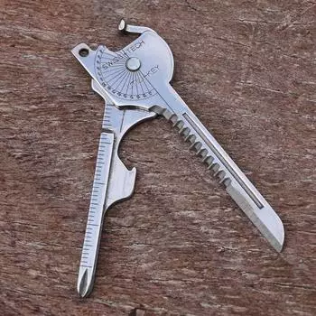 Карманный брелок для ключей Multitool Keys Shape Ring Opener Escape Outdoor Tool Accessories