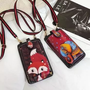 Карманный чехол для телефона Сумка-мессенджер из искусственной кожи Женская сумка через плечо Кожаная сумка для телефона Телефон Squirrel