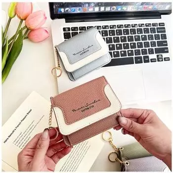 Карманный держатель для карт из искусственной кожи, модный короткий кошелек для женщин