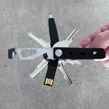 Карманный EDC инструмент для выживания 10 в 1 из нержавеющей стали, походное снаряжение, открывалка для бутылок, гаечный ключ, линейка, брелок для ключей для активного отдыха