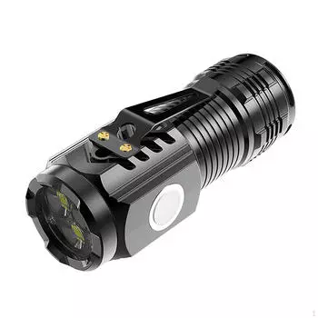 Карманный фонарик с тремя глазами для прогулок с собаками, походов, черный Silver Black