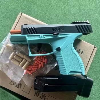 Карманный игрушечный пистолет Mini Gx4 непрерывное метание снарядов Macara образовательная модель пистолета с мягкими пулями BlowBack Airsoft маленький пистолет