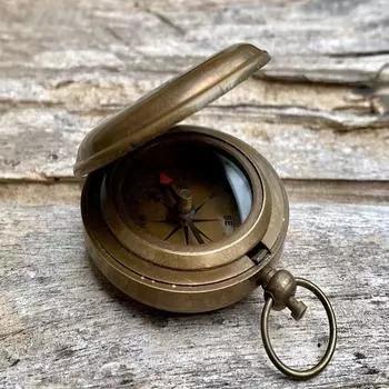 Карманный компас Компас в винтажном стиле Ручной компас Латунный компас Морской компас Стимпанк