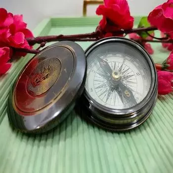 Карманный компас морской круглый латунный компас ручной работы черный античная отделка латунный компас для пеших прогулок треккинг путешествия лучший подарок