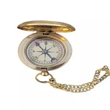 Карманный компас с антикварной гравировкой | Компас с солнечными часами | Направленный и навигационный компас с кожаным чехлом