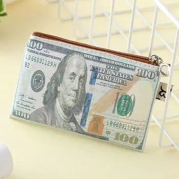 Карманный кошелек Печать Холщовый кошелек Молния Карман для монет Иностранная валюта Кошельки Мужской E