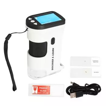 Карманный микроскоп 800X 2-дюймовый ЖК-цветной экран 2000 мАч аккумулятор многофункциональный портативный микроскоп для