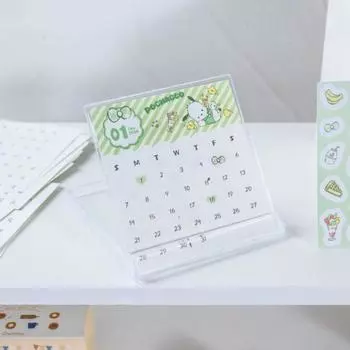 Карманный мини-календарь Sanrio CD на 2024 год, настольный планировщик, 1 предмет, Pochacco