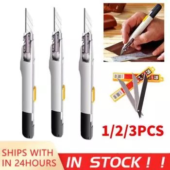 Карманный нож 9 мм с защитой от сотрясений, острый угол 30°, AutoLock, секущий нож для резки, принадлежности для творчества и рукоделия, офисные гаджеты