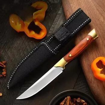 Карманный нож из красного дерева для кемпинга, барбекю, пешего туризма, рыбалки, многофункциональный нож для домашнего хозяйства, ножи для чистки, выживания в дикой природе