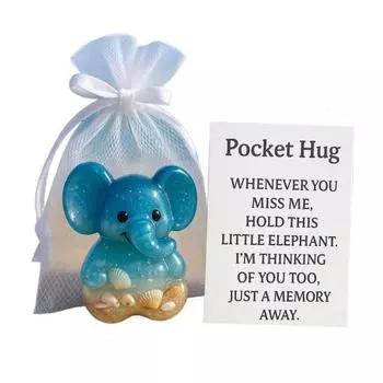 Карманный обнимающий питомец с позитивной карточкой Эмоциональная поддержка Смоляной жетон Мини-собака Черепаха Осьминог Клевер Статуэтка ангела Вдохновляющий подарок L