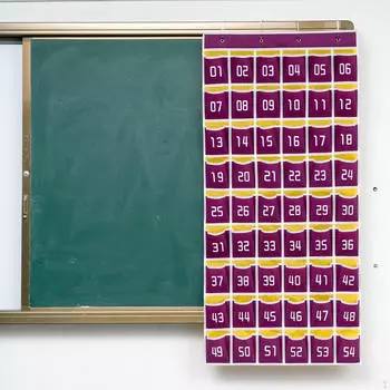 Карманный органайзер для хранения карточек для школьных занятий, 54 сетки, подвесной фиолетовый