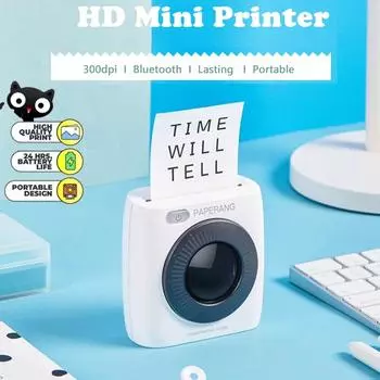 Карманный принтер Мини-мобильные принтеры Bluetooth Беспроводной портативный термопринтер, совместимый с IOS и Android для обучения заднице China зелёный