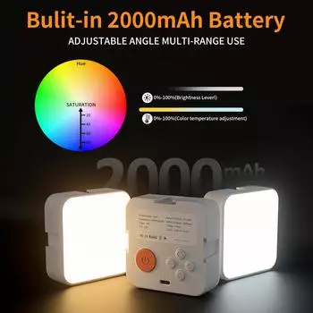 Карманный RGB видеосветильник для видеоконференций, светодиодный светильник для компьютера, планшета, мобильного телефона, цифровой зеркальной камеры белый