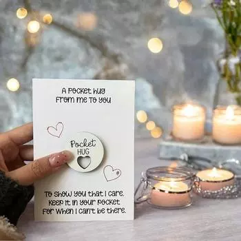 Карманный символ любви в виде сердца, украшение с поздравительной открыткой, деревянный маленький знак в виде сердца, украшение для друзей, семьи, дня рождения, годовщины, вдохновляющий подарок белый