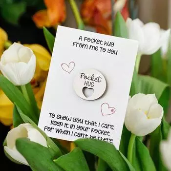 Карманный символ любви в виде сердца, украшение с поздравительной открыткой, деревянный маленький знак в виде сердца, украшение для друзей, семьи, дня рождения, годовщины, вдохновляющий подарок белый