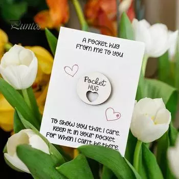 Карманный символ любви в виде сердца, украшение с поздравительной открыткой, деревянный маленький знак в виде сердца, украшение для друзей, семьи, дня рождения, годовщины, вдохновляющий подарок белый