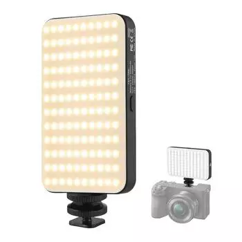 Карманный светодиодный видеосветильник Светодиодный заполняющий свет Светильник для видеоконференций 2500K-9000K Регулируемая яркость Встроенный 3000 мАч чёрный