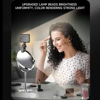 Карманный светодиодный видеосветильник Видеосветильник заполняющий светодиодный 2500K-9000K Диммируемый конференц-светильник для компьютера чёрный