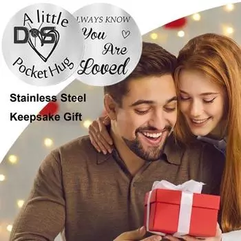 Карманный жетон для объятий с подставкой из искусственной кожи, выгравированными теплыми словами, коллекционная монета, мотивирующий подарок M