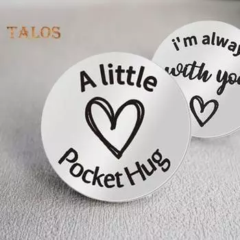 Карманный жетон для объятий с подставкой из искусственной кожи, выгравированными теплыми словами, коллекционная монета, мотивирующий подарок M