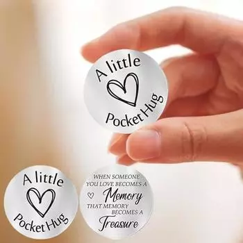 Карманный жетон для объятий с подставкой из искусственной кожи, выгравированными теплыми словами, коллекционная монета, мотивирующий подарок I