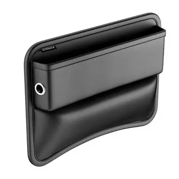 Карманы для щелей Ящик для хранения Аксессуары для салона автомобиля Телефоны Кошельки Очки Портативный разделитель сиденья Органайзер для щелей автомобильного сиденья из искусственной кожи чёрный