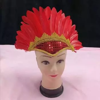 Карнавальная индийская шляпа вождя, аксессуары для волос, вечерние, сверхлегкие, сверкающие, украшенные, роскошный головной убор, головной убор с цветными перьями фиолетовый